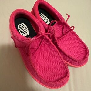 Hey Dude Kids Hot Pink Slip-On Moccasins